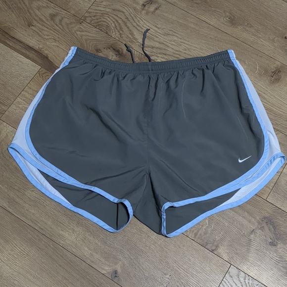 Nike Pants - Nike dri fit running grey white blue women's shorts Size XL